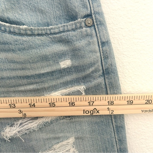 AG Ex-Boyfriend Crop Jeans Denim Pants Distressed Ankle Light Blue Size 26 Reg - Picture 11 of 15